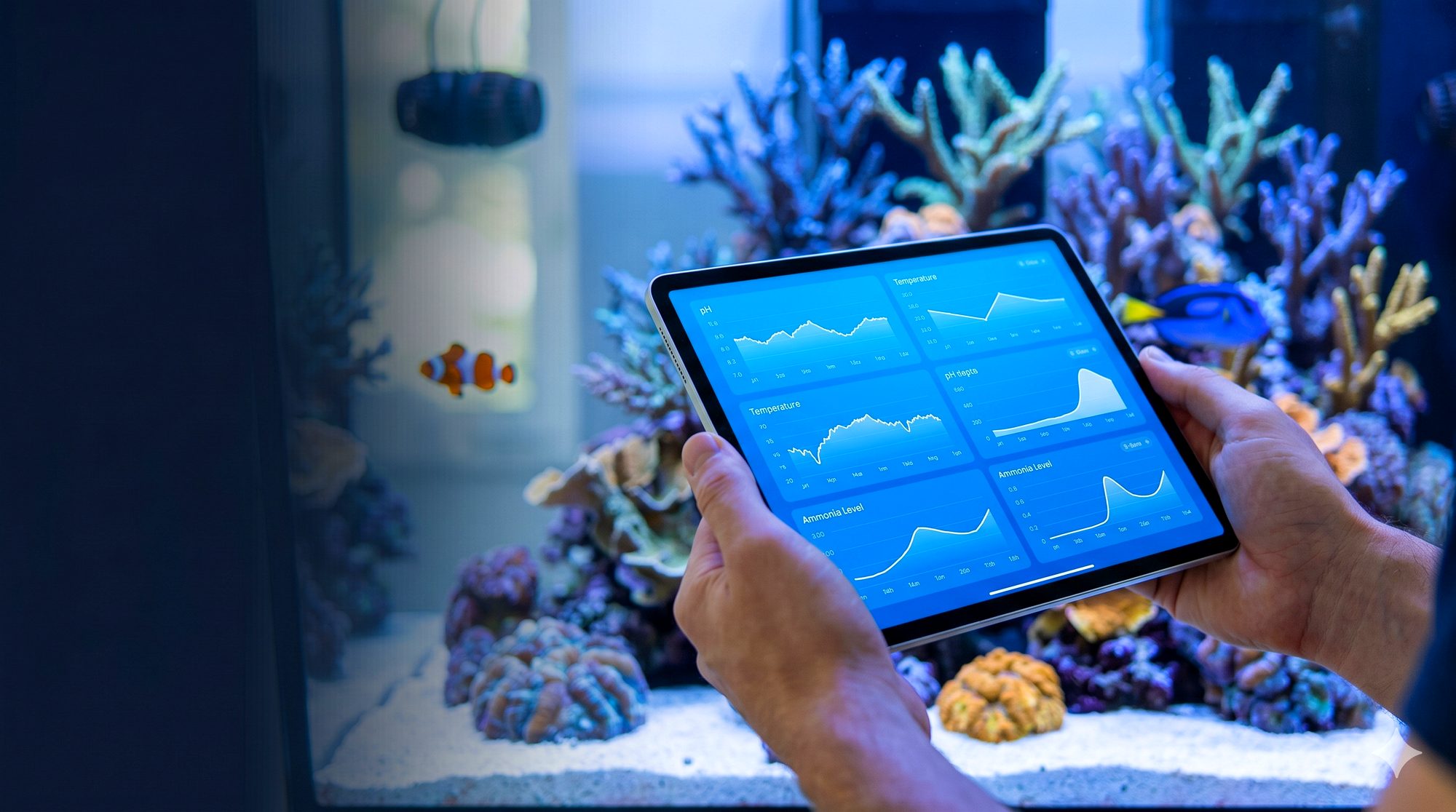 A vibrant, healthy reef aquarium